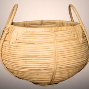 Cane Egg Basket with Handle