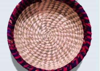 Date Leaf Round Decorative Basket