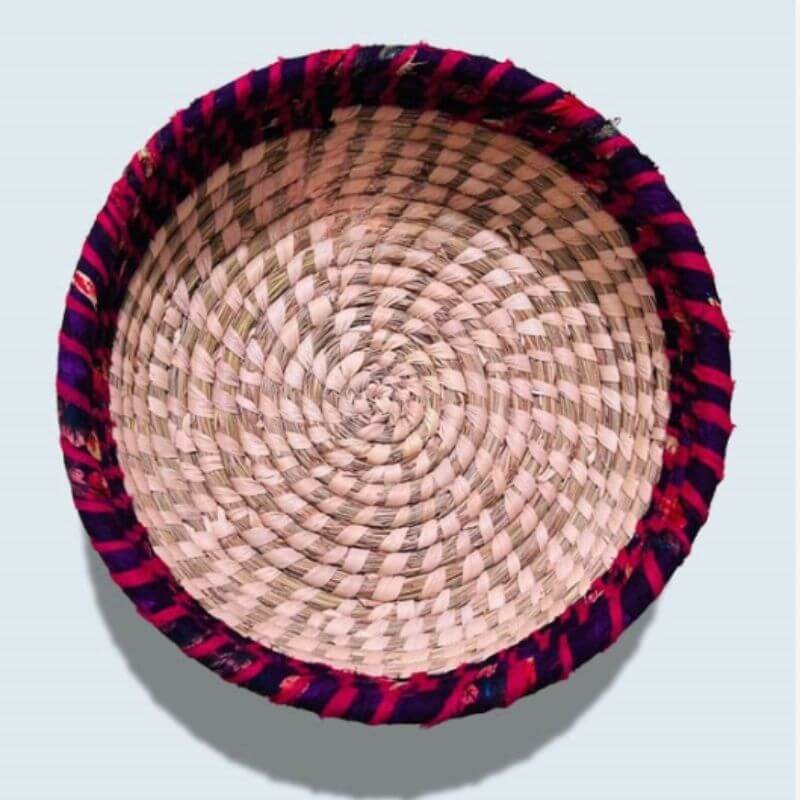 Date Leaf Round Decorative Basket