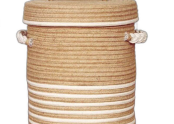 Jute Laundry Basket with Lid