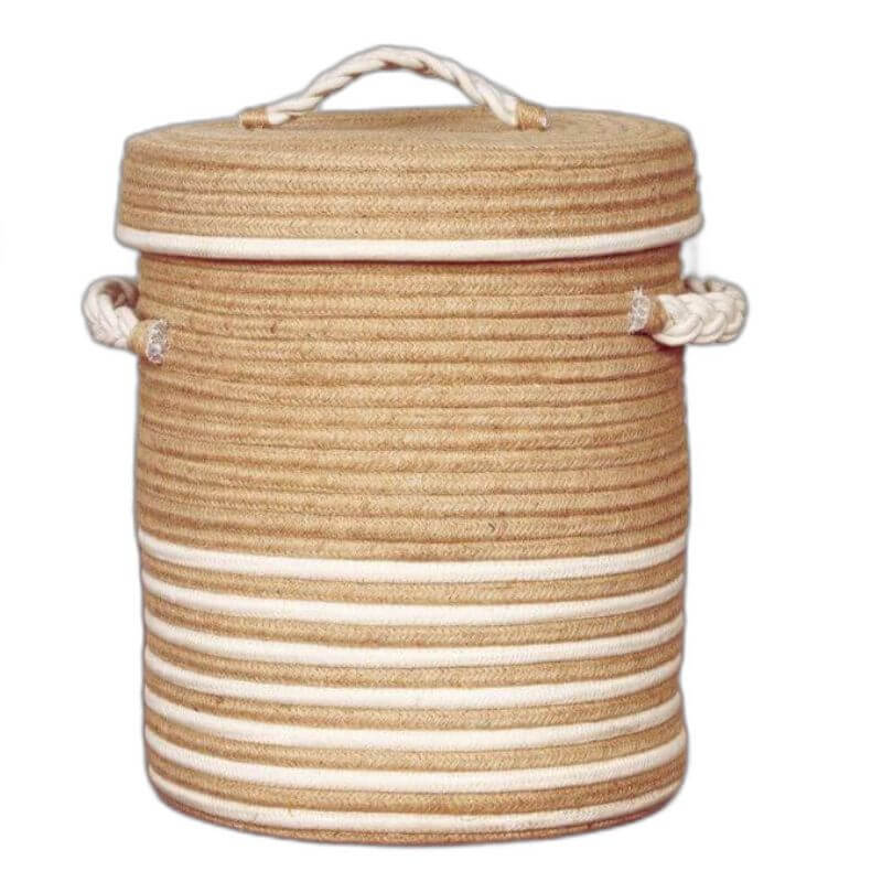Jute Laundry Basket with Lid