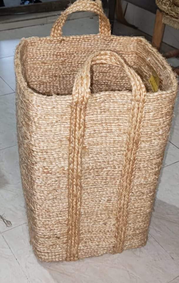 Jute Rectangular Laundry Basket