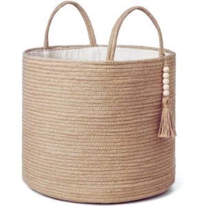Jute Cylinder Basket with Handle
