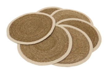 Seagrass Mat with White Recycle Cotton Edge