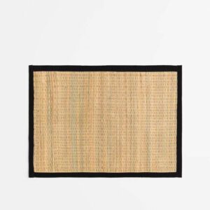 Seagrass Rectangular Mat with Black Recycled Cotton Edge