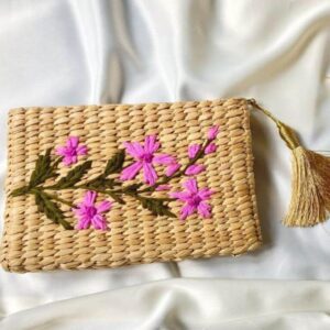 Water Hyacinth Purse with Iron Frame