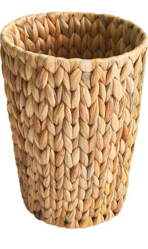 Water Hyacinth Wicker Waste Basket