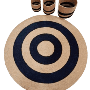 Jute Rugs with Basket set
