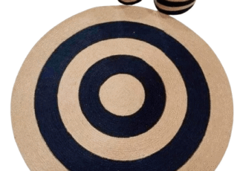 Jute Rugs with Basket set