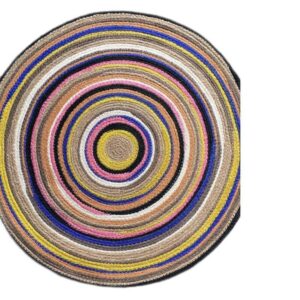 Multicolor Round Jute Mat