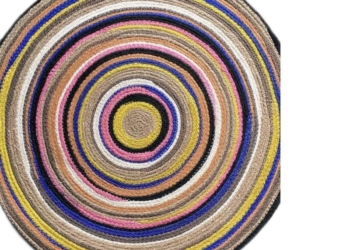 Multicolor Round Jute Mat